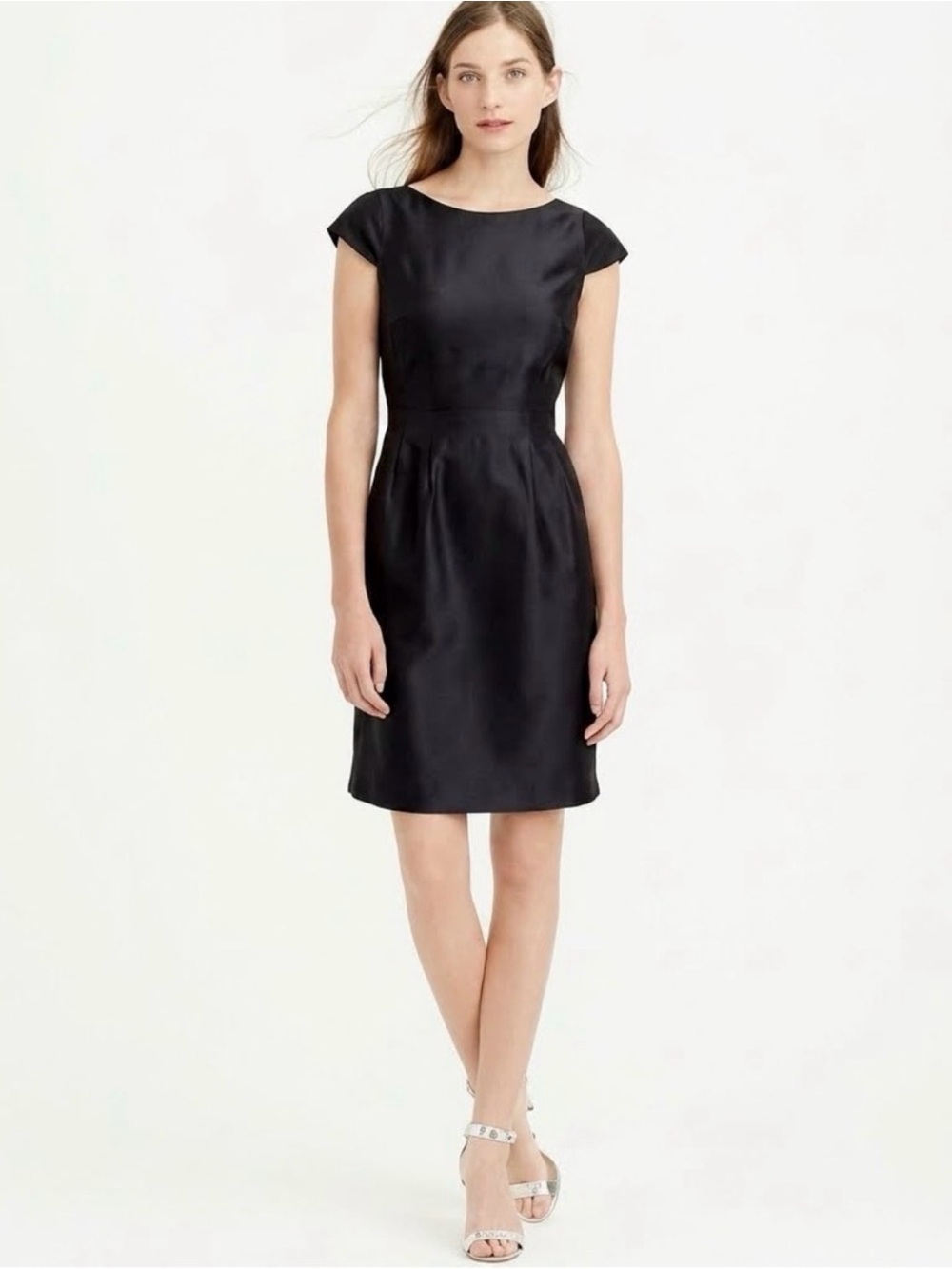 J. Crew Black Cap-Sleeve Mini Dress
